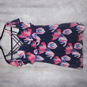 entro Anthropologie Off The Shoulder Floral Mini Dress Size Small